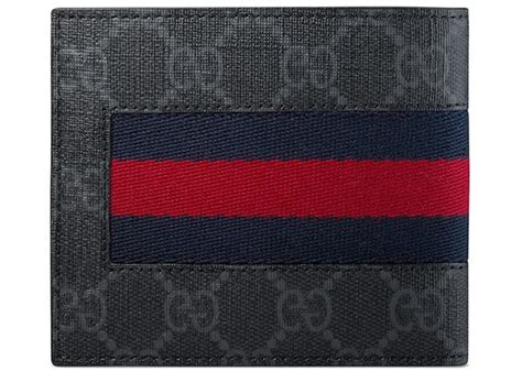 gucci bifold coin wallet gg supreme web black|gucci bifold wallet men.